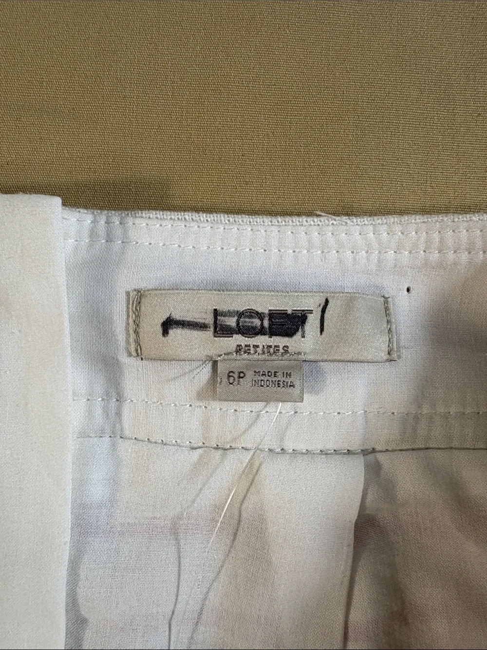LOFT‎ NWT Shimmer Stripe Linen Blend A-Line Mini Skirt Ivory Pink Gold Metallic